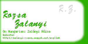 rozsa zalanyi business card