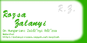 rozsa zalanyi business card